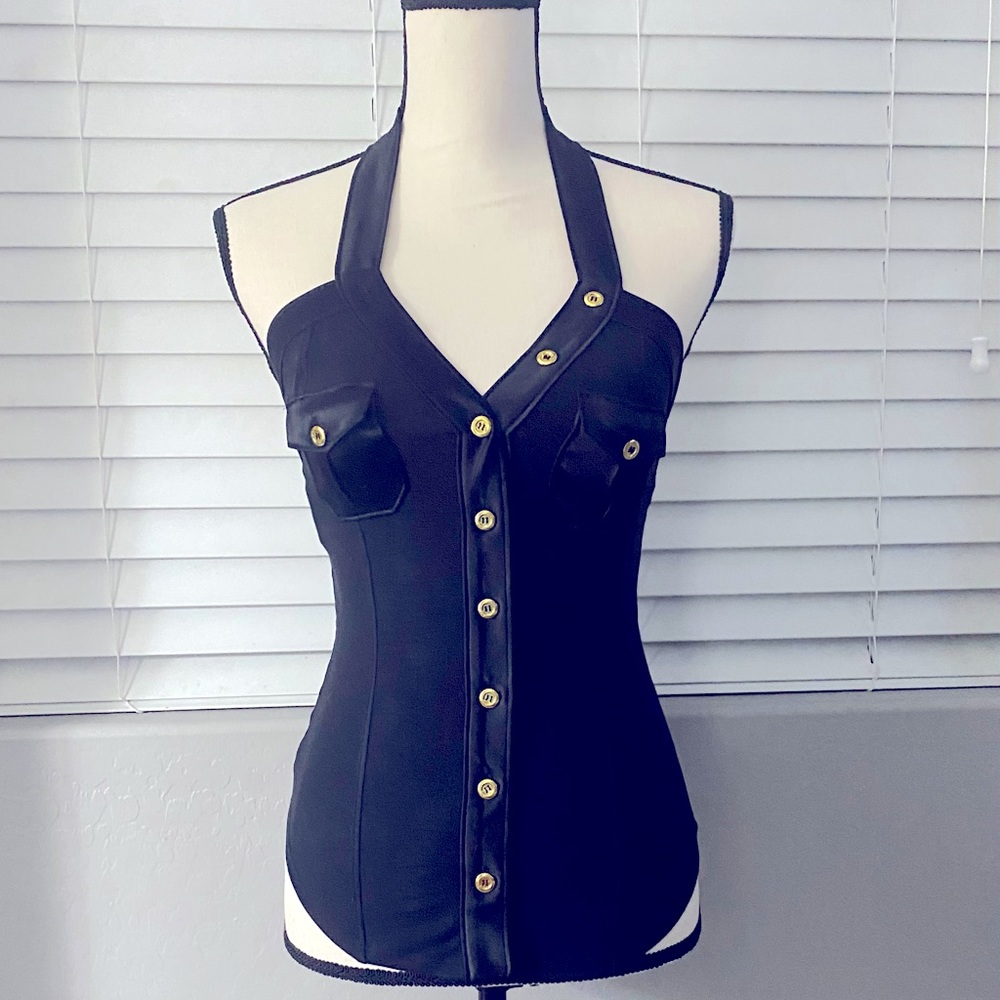 Black Guess Halter Top